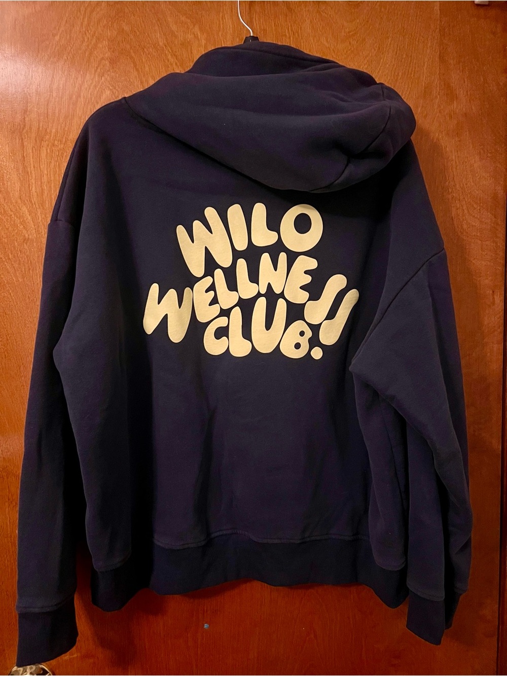 Wilo Women's Navy Hooded Sweatshirt - fits like a medium - Picture 2 of 4